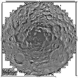 Clementine view of Lunar South Pole
